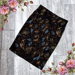 LuLaRoe Leaves Print Cassie Pencil Skirt